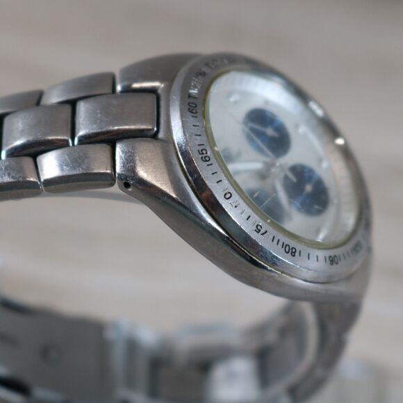 Fossil Blue Multifunction Watch – Pre-Owned, New Battery, Round, Silver/Blue - Picture 4 of 10